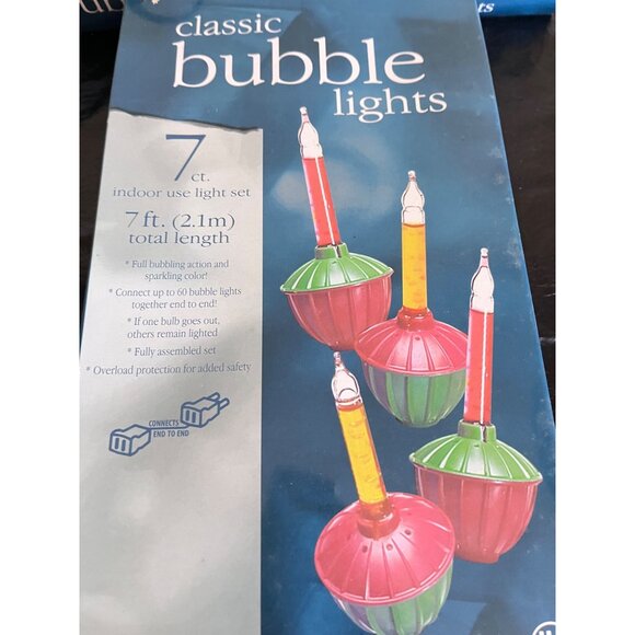 3 Boxes Classic Bubble Lights Indoor Use 3 Sets 7 Ft Length Each Christmas Tree - Picture 6 of 7